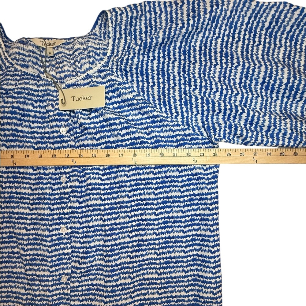 Tucker NYC The Classic Blouse Cobalt Sound Silk Cotton XL NWT - Picture 9 of 10
